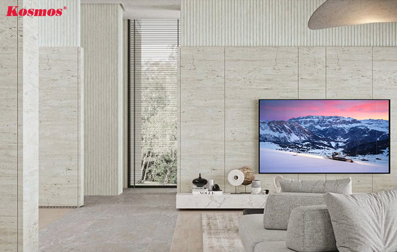 TT-863 Kosmos cream yellow travertine bamboo charcoal panel decorates the living room with a modern, minimalist style TT-863 Kosmos cream yellow travertine bamboo charcoal panel decorates the living room with a modern, minimalist style