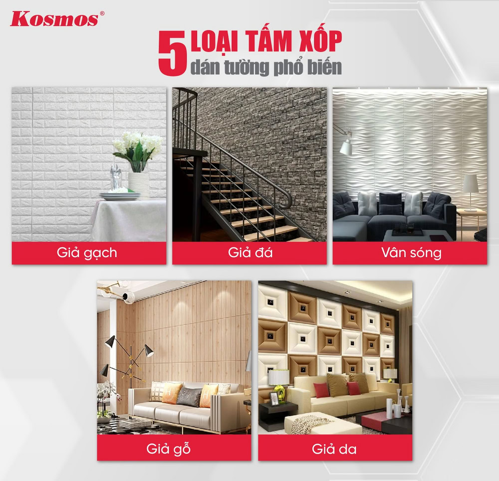 5 loại tấm xốp ốp tường phổ biến nhất hiện nay trên thị trường 5 loại tấm xốp ốp tường phổ biến nhất hiện nay trên thị trường