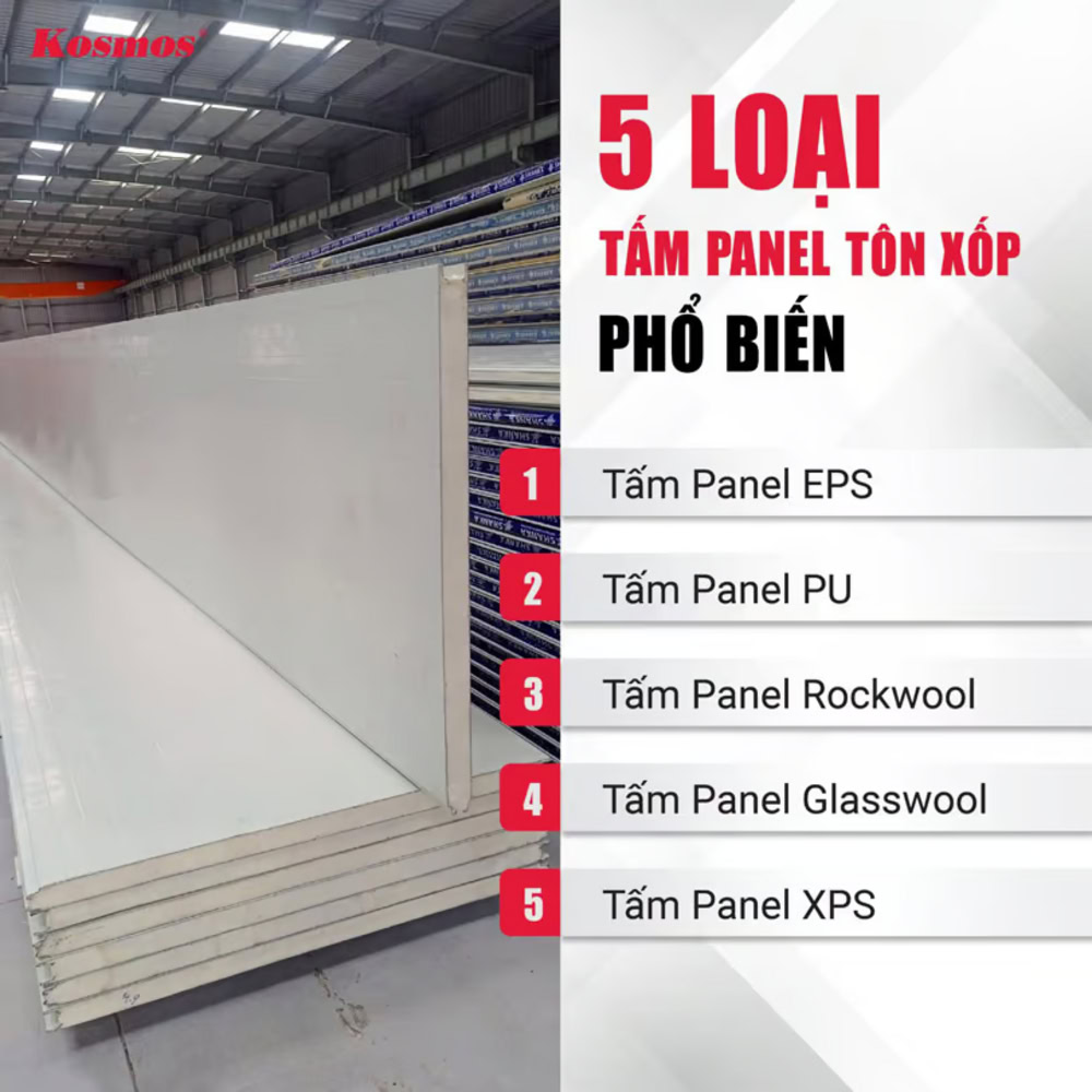5 loại vật liệu panel tôn xốp cách nhiệt phổ biến 5 loại vật liệu panel tôn xốp cách nhiệt phổ biến