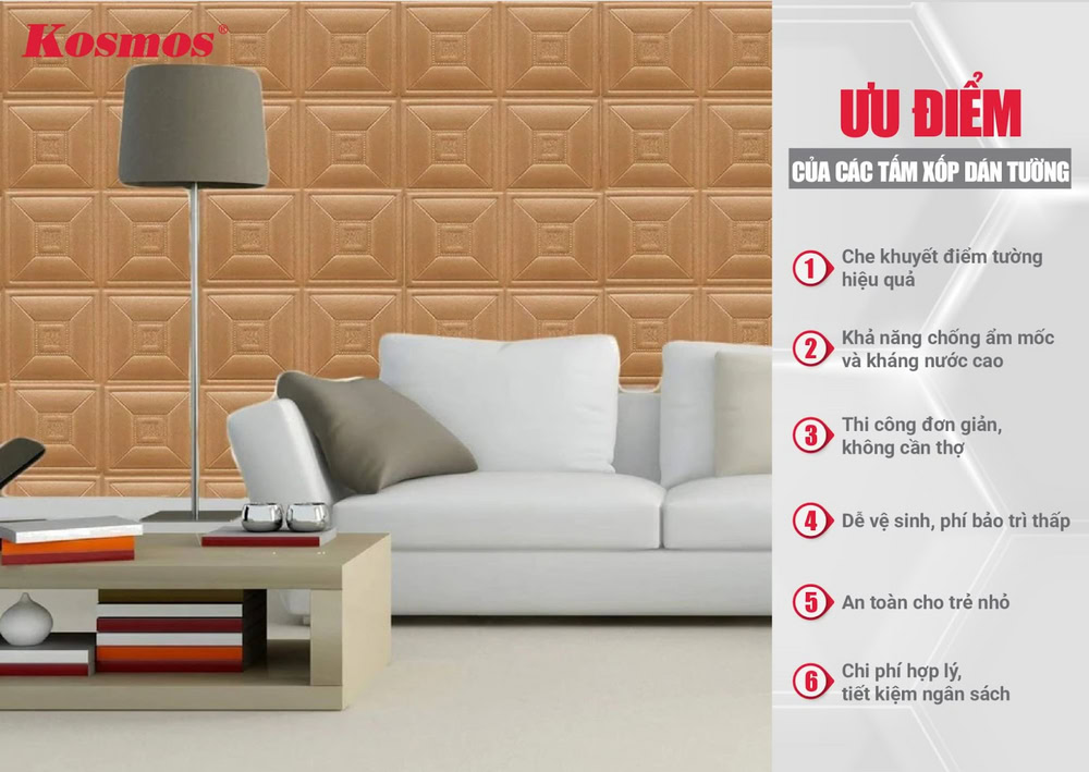 6 ưu điểm nổi bật của tấm ốp tường bằng xốp 6 ưu điểm nổi bật của tấm ốp tường bằng xốp