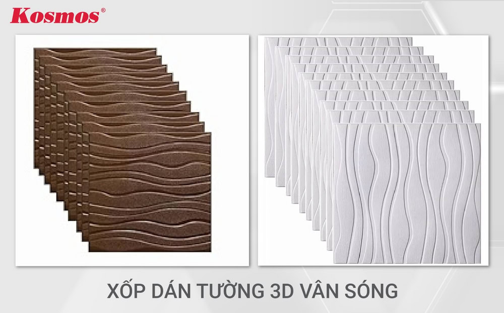 Các xốp ốp tường 3D với các vân sóng mềm mại Các xốp ốp tường 3D với các vân sóng mềm mại