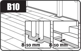 Chừa khoảng cách với chân đồ nội thất.