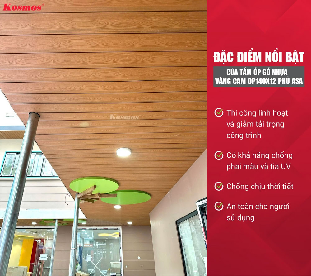Đặc điểm nổi bật của tấm ốp gỗ nhựa vàng cam OP140X12 phủ ASA Đặc điểm nổi bật của tấm ốp gỗ nhựa vàng cam OP140X12 phủ ASA