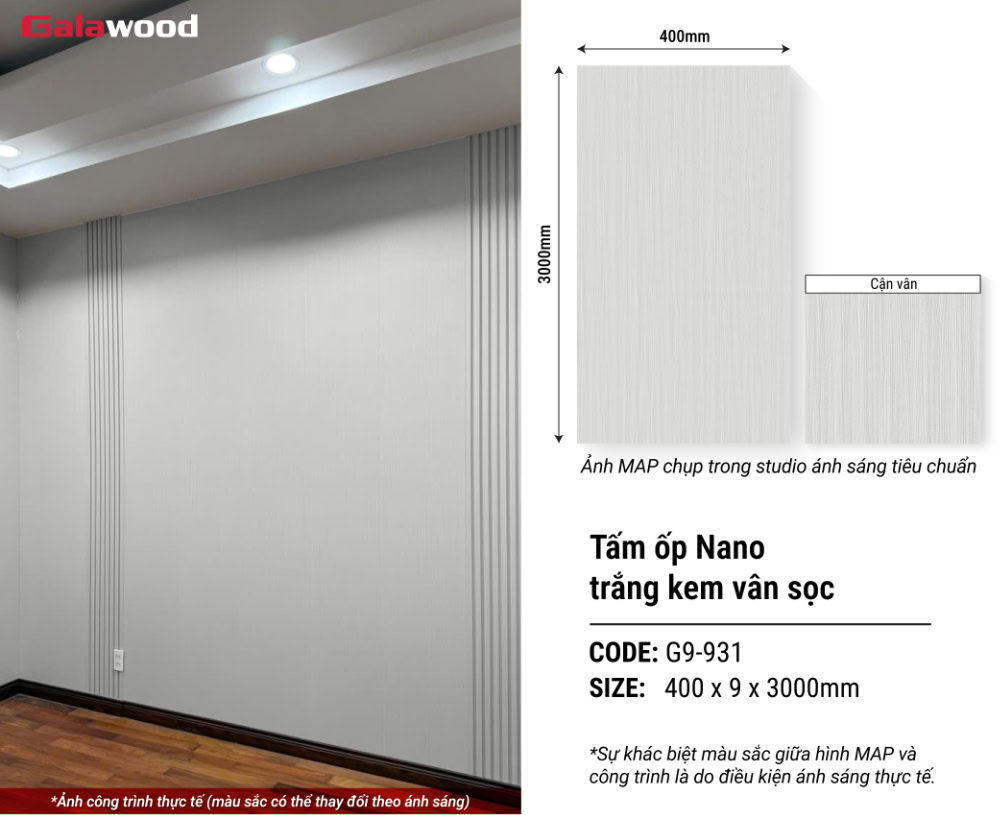 Tấm ốp Nano Galawood G9-931 nâng cao thẩm mỹ không gian nội thất Tấm ốp Nano Galawood G9-931 nâng cao thẩm mỹ không gian nội thất