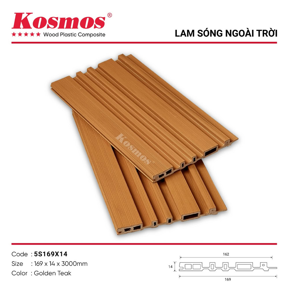 Lam 5 sóng phủ ASA mã 5S169X14 Golden Teak