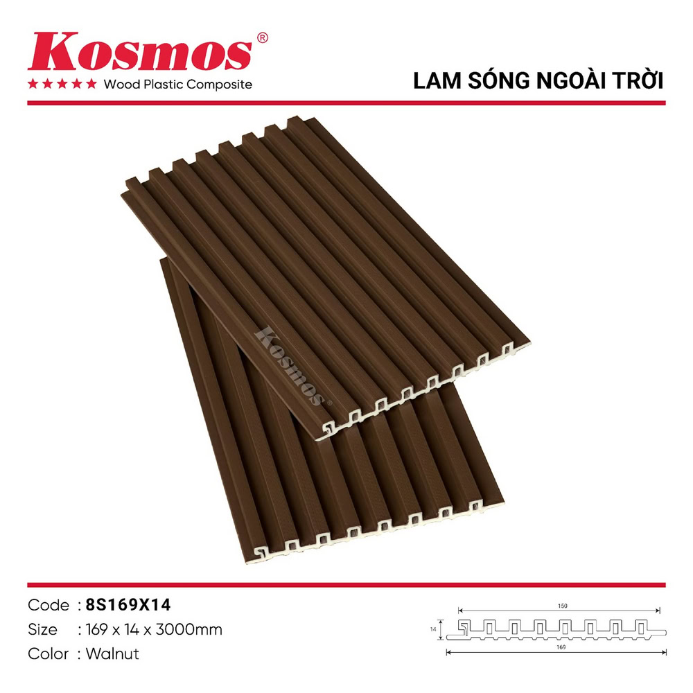 Lam sóng ASA mã 8S169X14 màu Walnut
