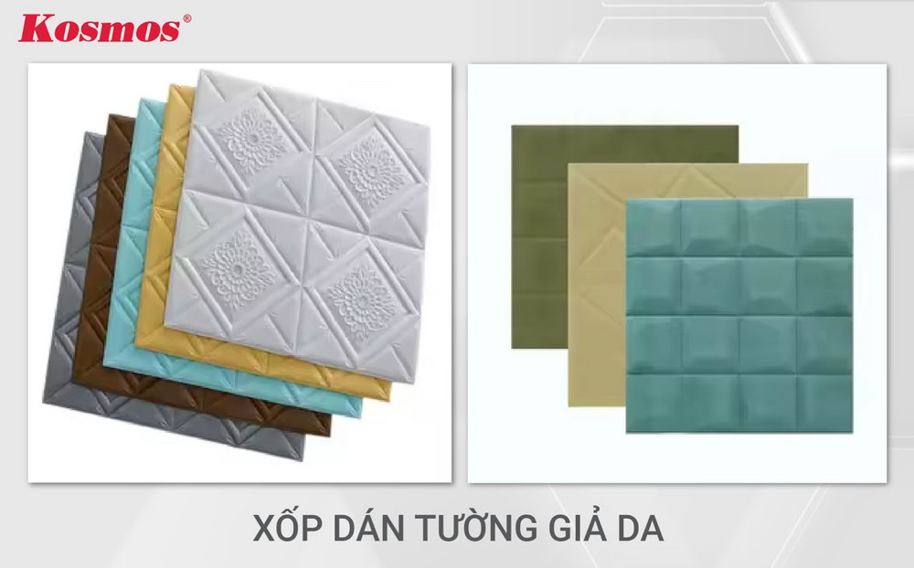 Mẫu xốp ốp tường giả da sang trọng, ấn tượng Mẫu xốp ốp tường giả da sang trọng, ấn tượng