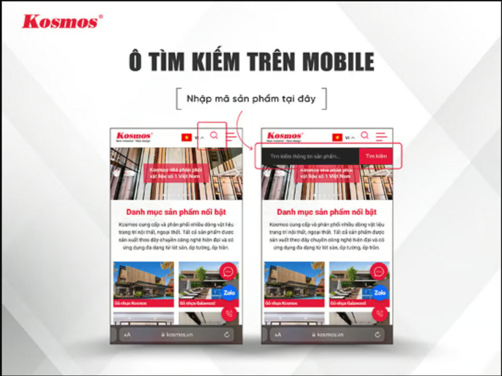 Ô tìm kiếm trên Mobile