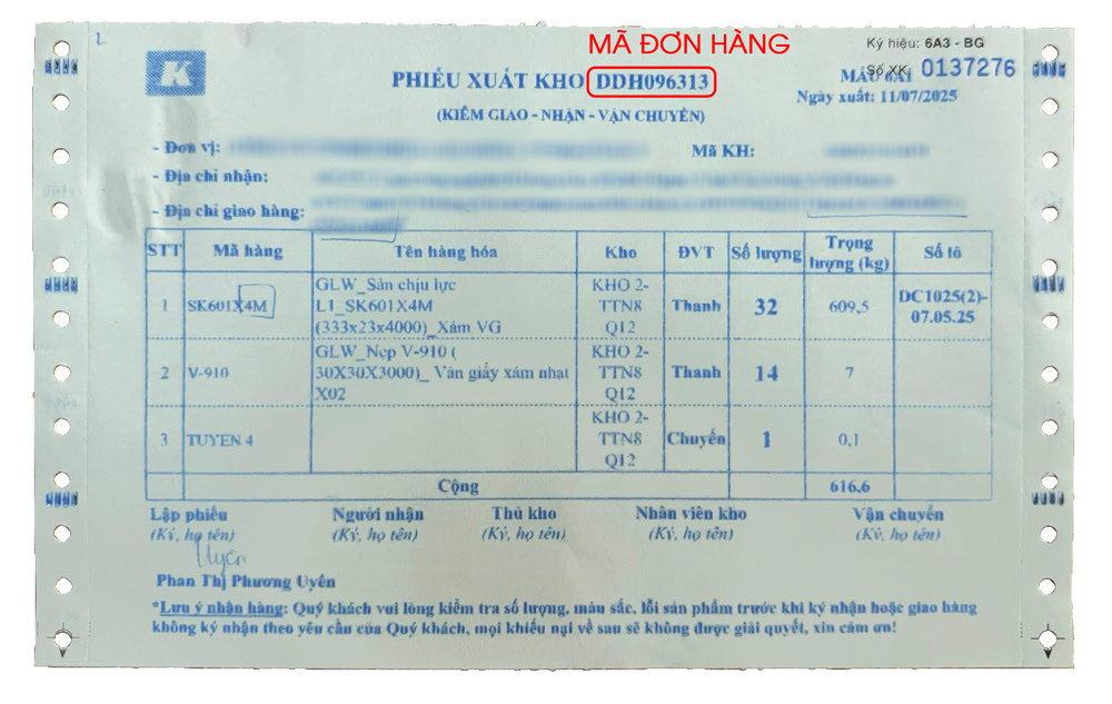 Phiếu xuất kho