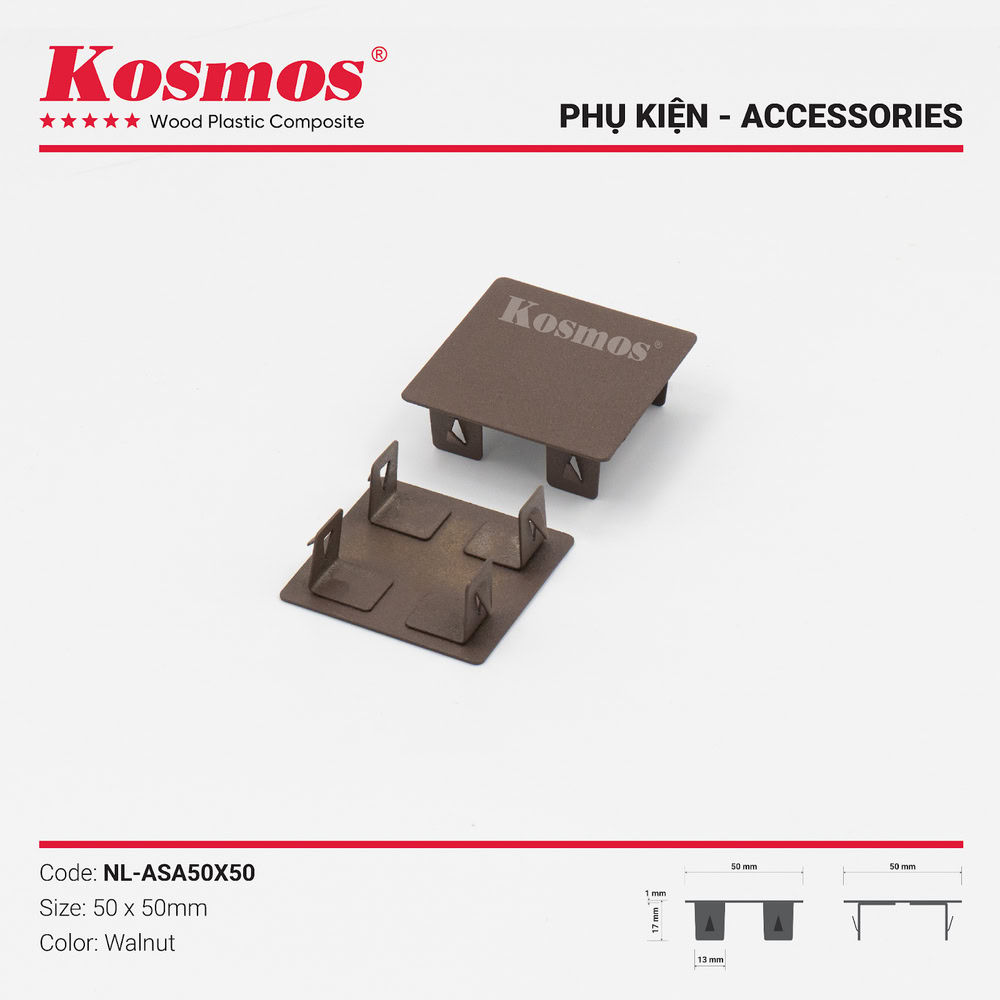 Phụ kiện nắp lam ASA NL-ASA50X50 Walnut Phụ kiện nắp lam ASA NL-ASA50X50 Walnut