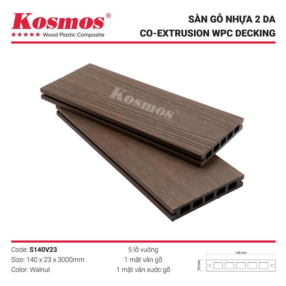 Sàn gỗ nhựa thế hệ mới phủ Polymer mã S140V23 màu Walnut ấm áp Sàn gỗ nhựa thế hệ mới phủ Polymer mã S140V23 màu Walnut ấm áp