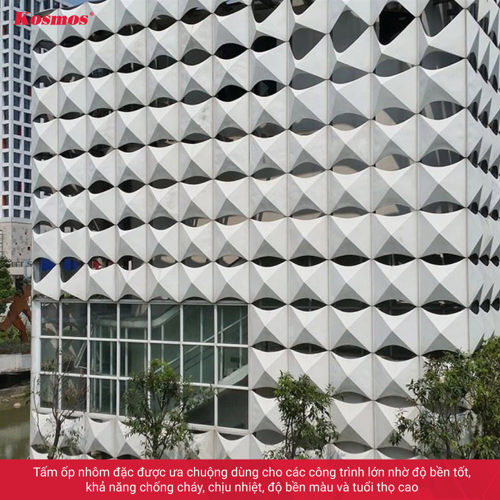 Tấm ốp nhôm đặc được ưa dùng cho nhà cao tầng và công trình biểu tượng
