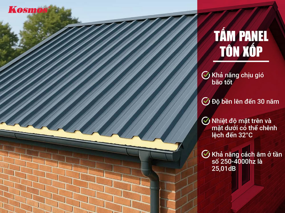 Tấm panel là vật liệu lợp mái nhà với nhiều ưu điểm vượt trội Tấm panel là vật liệu lợp mái nhà với nhiều ưu điểm vượt trội