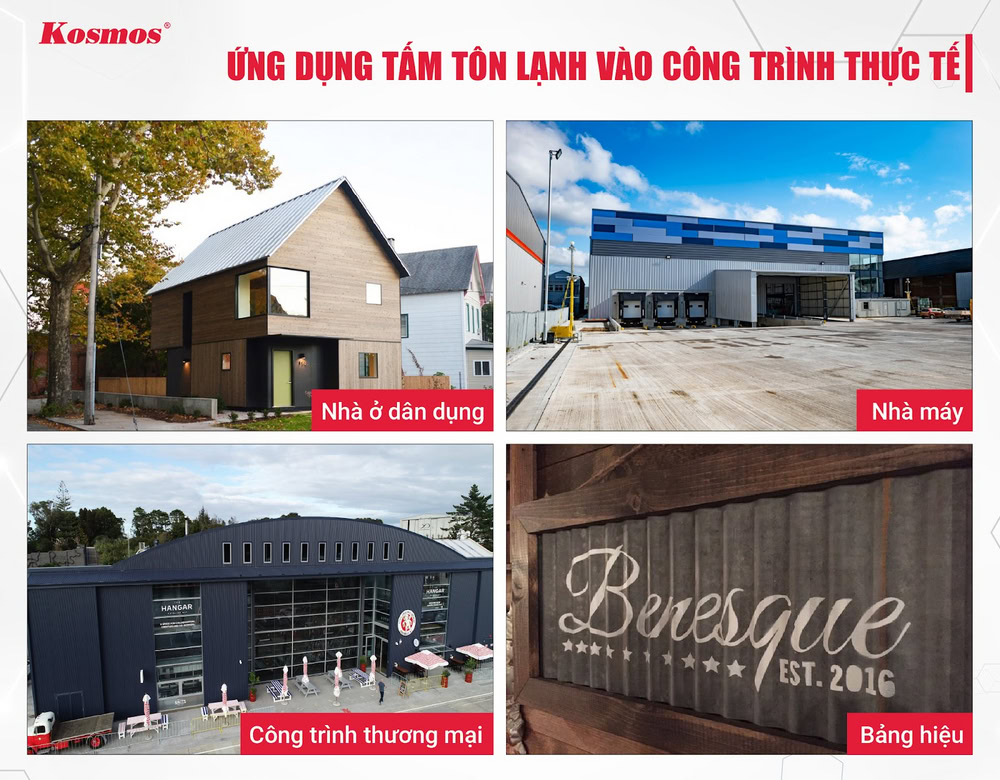 Tấm tôn lạnh có thể ứng dụng linh hoạt đa dạng công trình thực tế Tấm tôn lạnh có thể ứng dụng linh hoạt đa dạng công trình thực tế