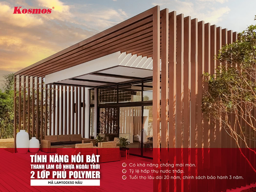 Tính năng nổi bật của thanh lam gỗ nhựa ngoài trời 2 lớp LAM100X50 nâu Tính năng nổi bật của thanh lam gỗ nhựa ngoài trời 2 lớp LAM100X50 nâu
