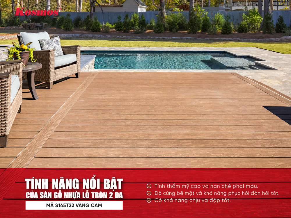 Tính năng nổi bật sàn gỗ nhựa lỗ tròn 2 da S145T22 vàng cam Tính năng nổi bật sàn gỗ nhựa lỗ tròn 2 da S145T22 vàng cam