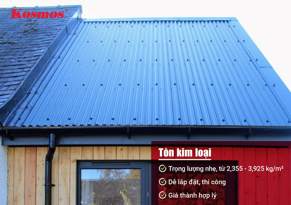 Tôn kim loại có trọng lượng nhẹ, giúp thi công dễ dàng Tôn kim loại có trọng lượng nhẹ, giúp thi công dễ dàng