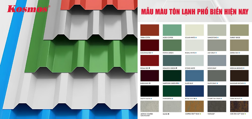 Tôn mạ nhôm kẽm có nhiều màu sắc cho người dùng lựa chọn Tôn mạ nhôm kẽm có nhiều màu sắc cho người dùng lựa chọn