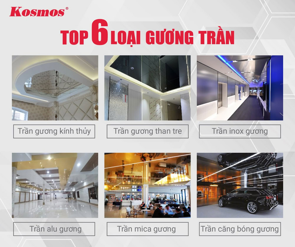Top 6 loại trần gương Top 6 loại trần gương
