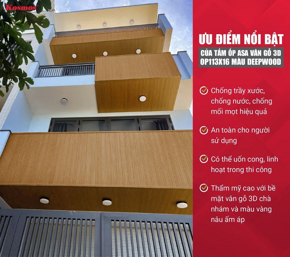 u điểm nổi bật của tấm ốp ASA vân gỗ 3D OP113X16 màu Deepwood u điểm nổi bật của tấm ốp ASA vân gỗ 3D OP113X16 màu Deepwood