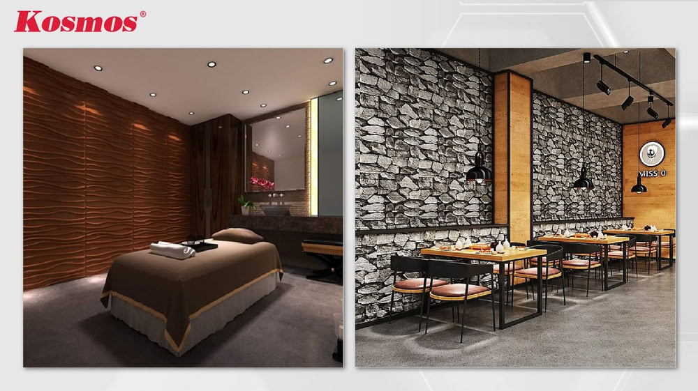 Ứng dụng xốp dán tường cho công trình spa và quán ăn Ứng dụng xốp dán tường cho công trình spa và quán ăn