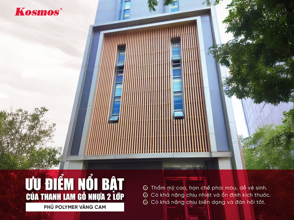 Ưu điểm của lam gỗ nhựa 2 lớp phủ Polymer vàng cam