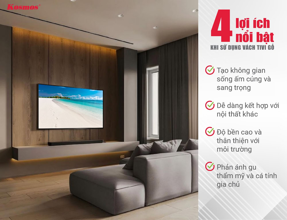 Vách gỗ trang trí tivi là lựa chọn lý tưởng cho nhiều gia chủ Vách gỗ trang trí tivi là lựa chọn lý tưởng cho nhiều gia chủ