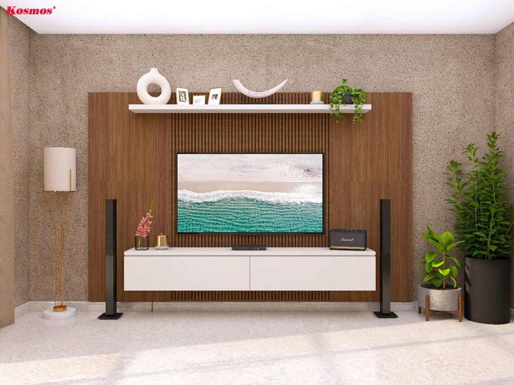 Vách tivi vân gỗ mang lại sự sang trọng và hiện đại cho không gian sống Vách tivi vân gỗ mang lại sự sang trọng và hiện đại cho không gian sống