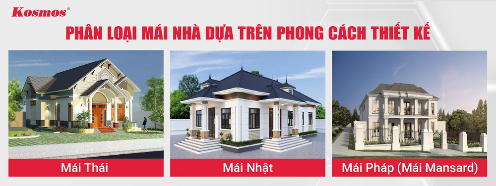 3 kiểu mái nhà phổ biến được phân loại theo phong cách kiến trúc
