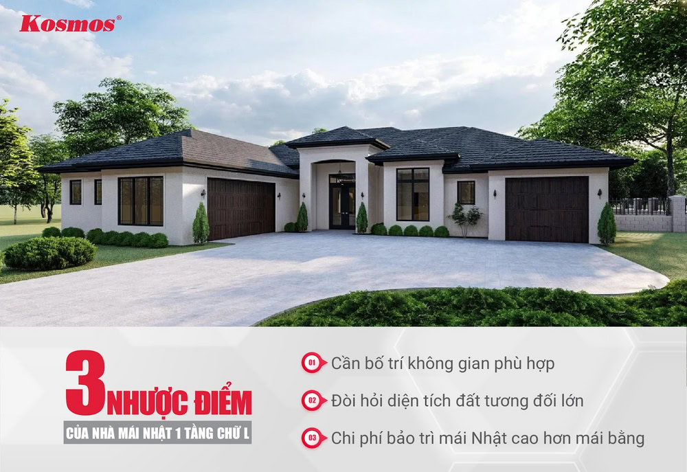 3 ưu điểm cần lưu ý của nhà mái Nhật chữ L 1 tầng