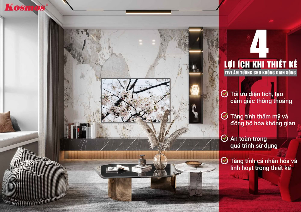 4 ưu điểm nổi bật khi lựa chọn thiết kế kệ, vách tivi âm tường 4 ưu điểm nổi bật khi lựa chọn thiết kế kệ, vách tivi âm tường