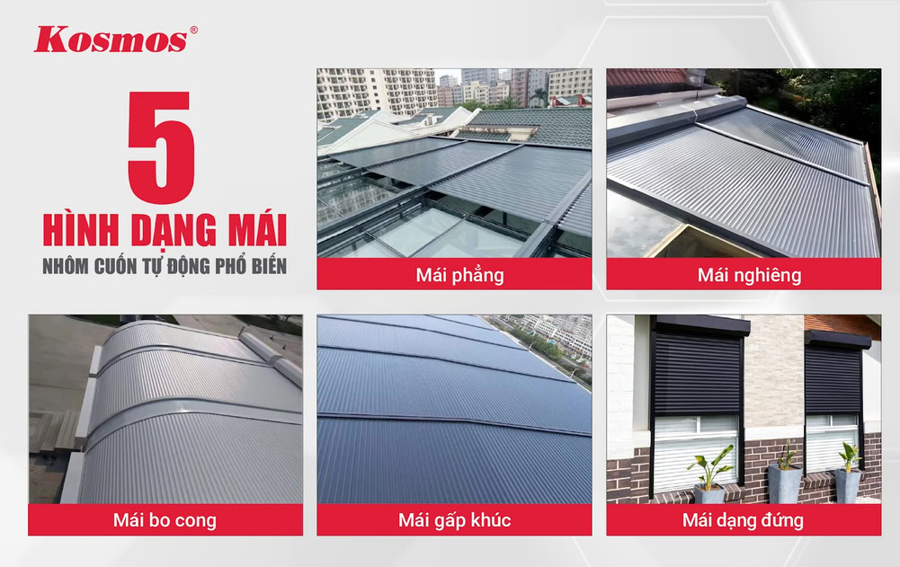 5 loại mái nhôm cuốn tự động người dùng có thể tham khảo