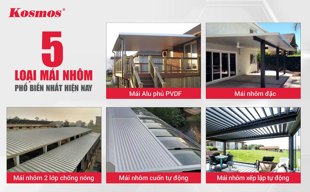 5 phân loại mái nhôm phổ biến, được ưa dùng nhất hiện nay