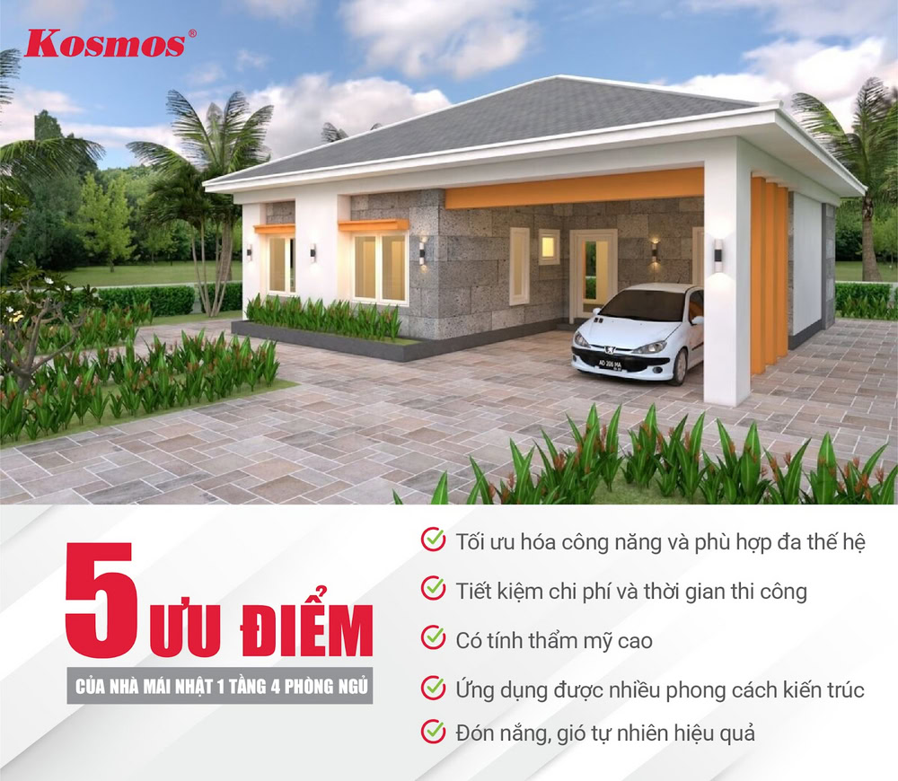 5 ưu điểm nổi bật của mẫu nhà cấp 4 mái Nhật 4 phòng ngủ 5 ưu điểm nổi bật của mẫu nhà cấp 4 mái Nhật 4 phòng ngủ
