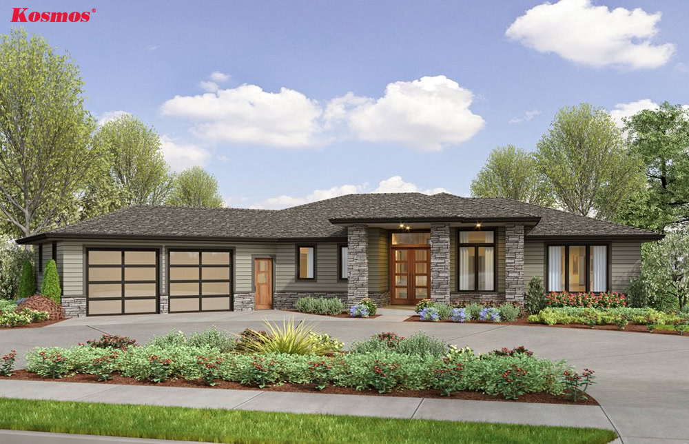 Biệt thự 1 tầng mái Nhật phong cách hiện đại