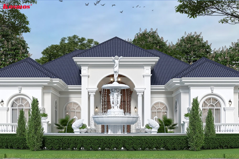 Biệt thự mái Nhật 1 tầng kiến trúc Pháp