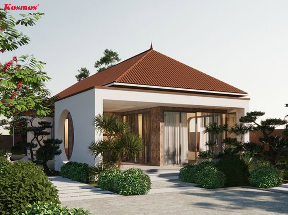 Biệt thự mini mái Nhật 1 tầng đẹp