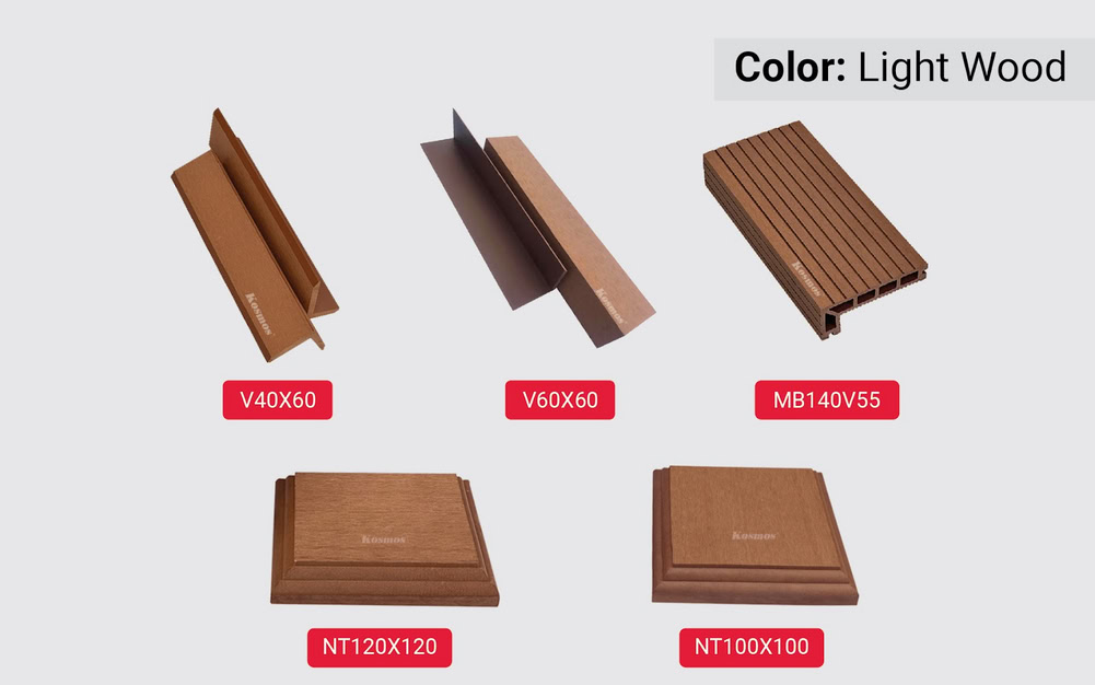 Juego de accesorios de madera y plástico Kosmos color madera clara Juego de accesorios de madera y plástico Kosmos color madera clara