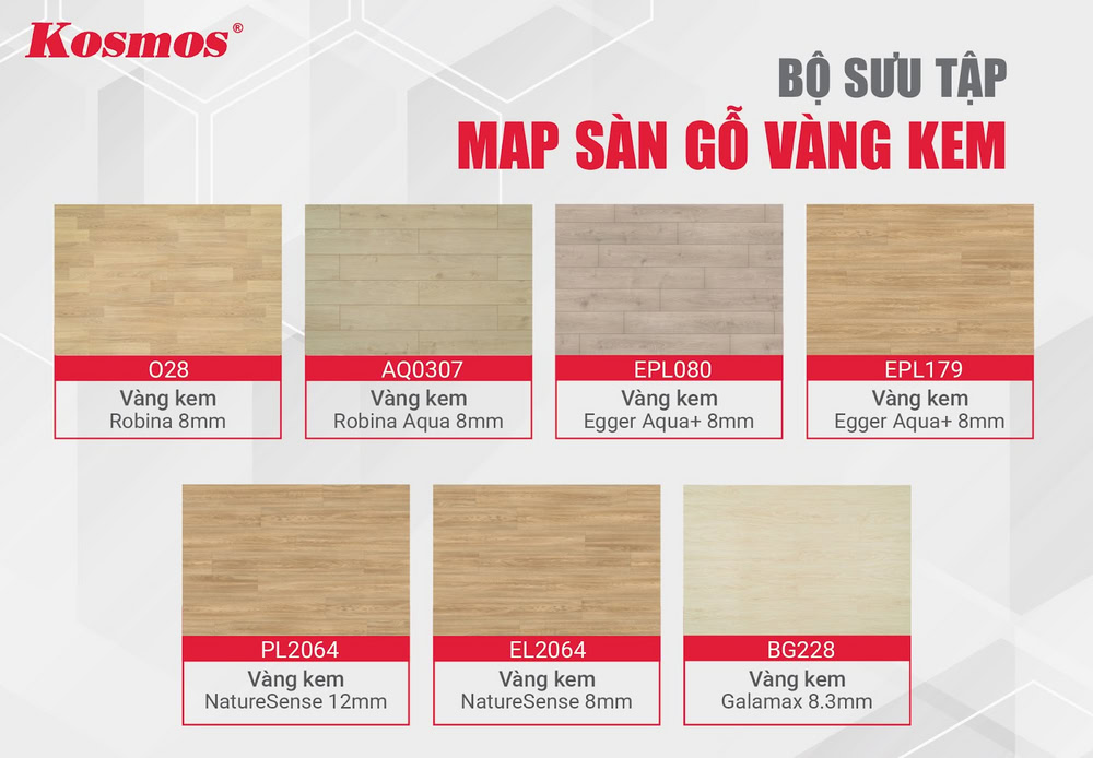 Bộ sưu tập map sàn gỗ vàng kem