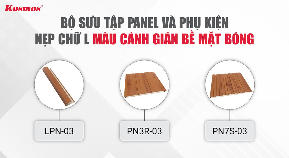 Bộ sưu tập Panel và phụ kiện nẹp chữ L màu cánh gián bề mặt bóng Bộ sưu tập Panel và phụ kiện nẹp chữ L màu cánh gián bề mặt bóng