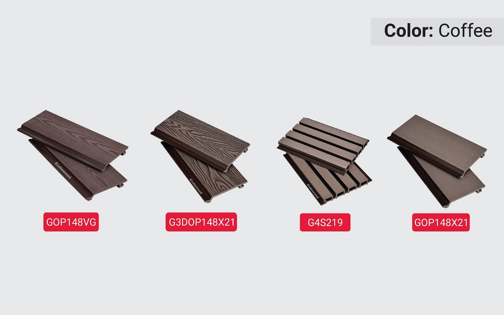Bộ tấm ốp gỗ nhựa Galawood màu Coffee Bộ tấm ốp gỗ nhựa Galawood màu Coffee