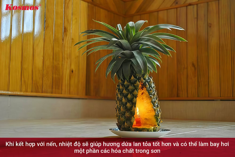 Cách khử mùi sơn nhà mới bằng dứa và nến