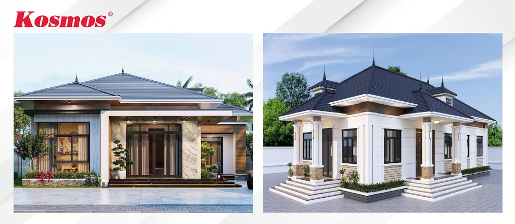Công trình 1 tầng mái Nhật 4 phòng ngủ phong cách hiện đại Công trình 1 tầng mái Nhật 4 phòng ngủ phong cách hiện đại