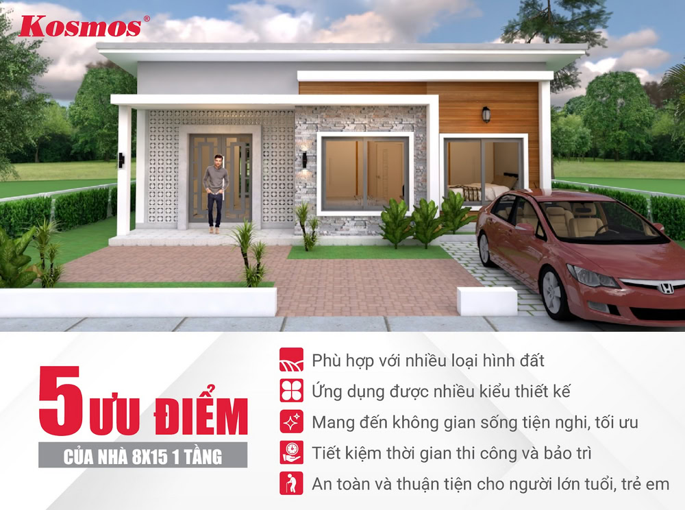 Công trình nhà 8x15 1 tầng là kiểu mặt bằng giúp tối ưu công năng hiệu quả Công trình nhà 8x15 1 tầng là kiểu mặt bằng giúp tối ưu công năng hiệu quả