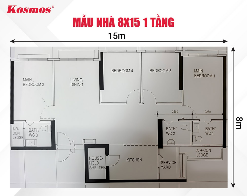 Công trình nhà 8x15 1 tầng là kiểu mặt bằng giúp tối ưu công năng hiệu quả Công trình nhà 8x15 1 tầng là kiểu mặt bằng giúp tối ưu công năng hiệu quả
