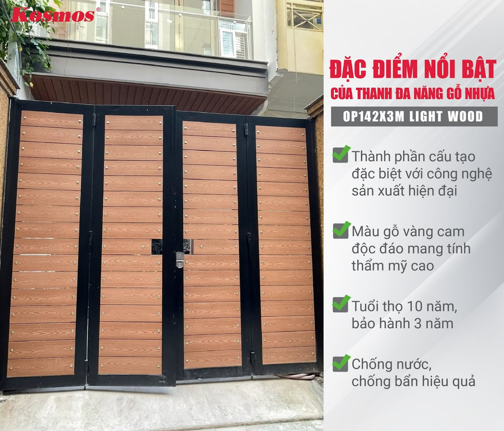 Outstanding features of the OP142X3M Light Wood multi-purpose wood plastic bar