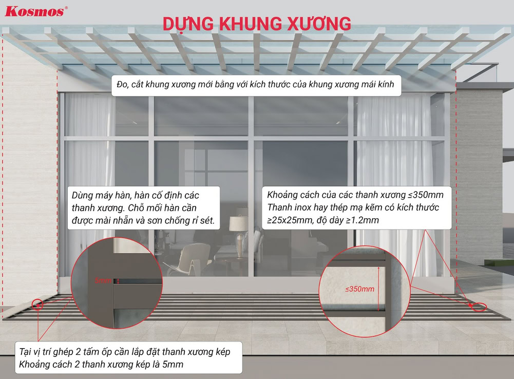 Đối với ốp trần ngang khoảng cách giữa các thanh xương ≤35cm theo chiều dọc. Đối với ốp trần ngang khoảng cách giữa các thanh xương ≤35cm theo chiều dọc.