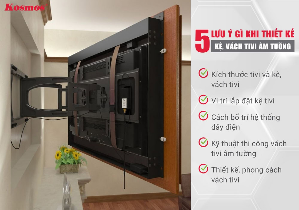 Gia chủ cần lưu ý 5 yếu tố khi thiết kế kệ, vách tivi âm tường Gia chủ cần lưu ý 5 yếu tố khi thiết kế kệ, vách tivi âm tường