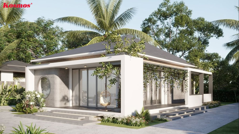 Không gian biệt thự mái Nhật 1 tầng đơn lập