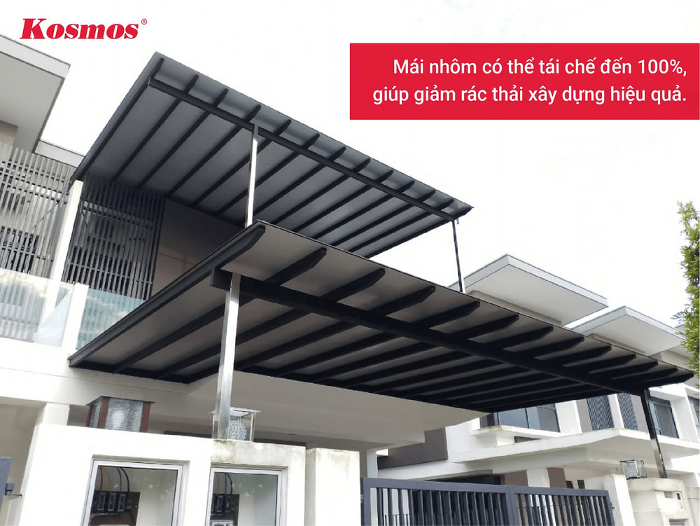 Mái nhôm là vật liệu có thể tái chế đến 100%